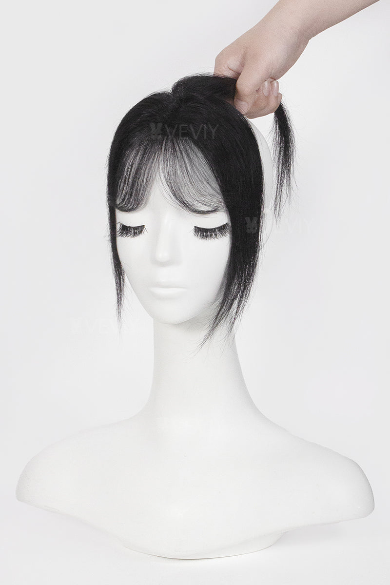 Vera Thin Breathable Lace Human Hair Topper with Bangs