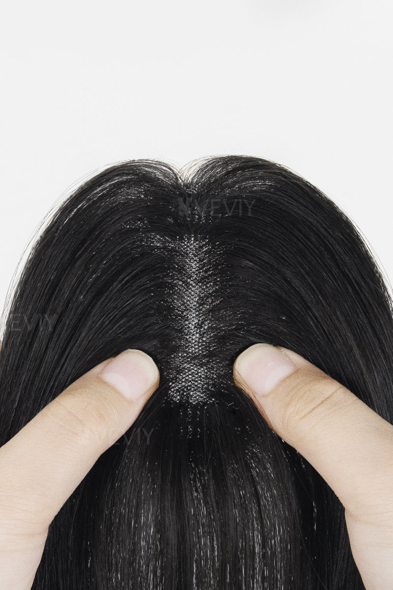 Vera Thin Breathable Lace Human Hair Topper with Bangs