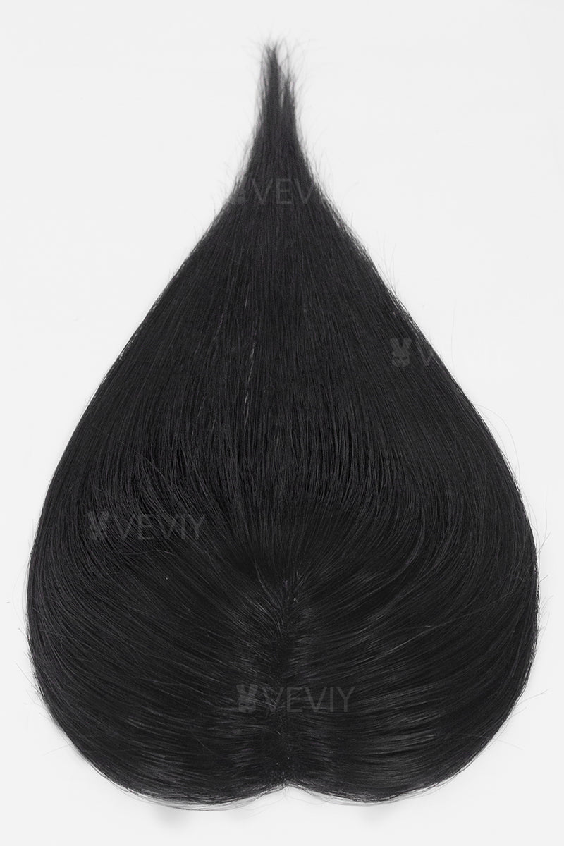 Vera Thin Breathable Lace Human Hair Topper Dark Black #1