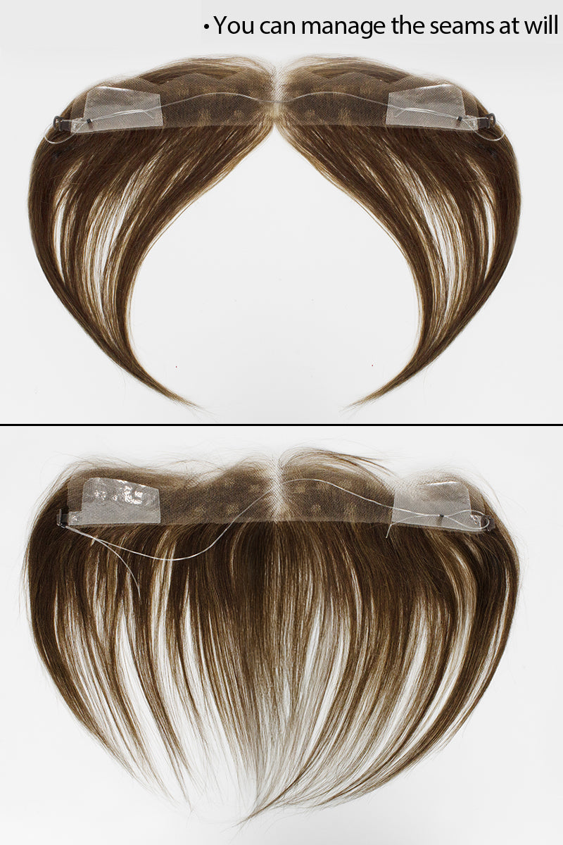 Lumi Hairline Topper: Breathable Lace | Halo Wire |Natural Look Dark Brown mix Medium Ash Brown #P2/6