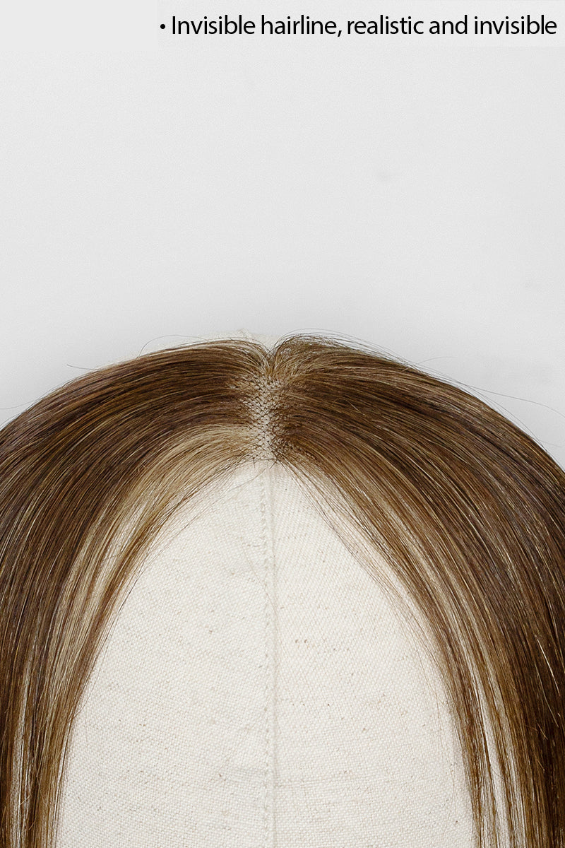Lumi Hairline Topper: Breathable Lace | Halo Wire |Natural Look Dark Brown mix Medium Ash Brown #P2/6