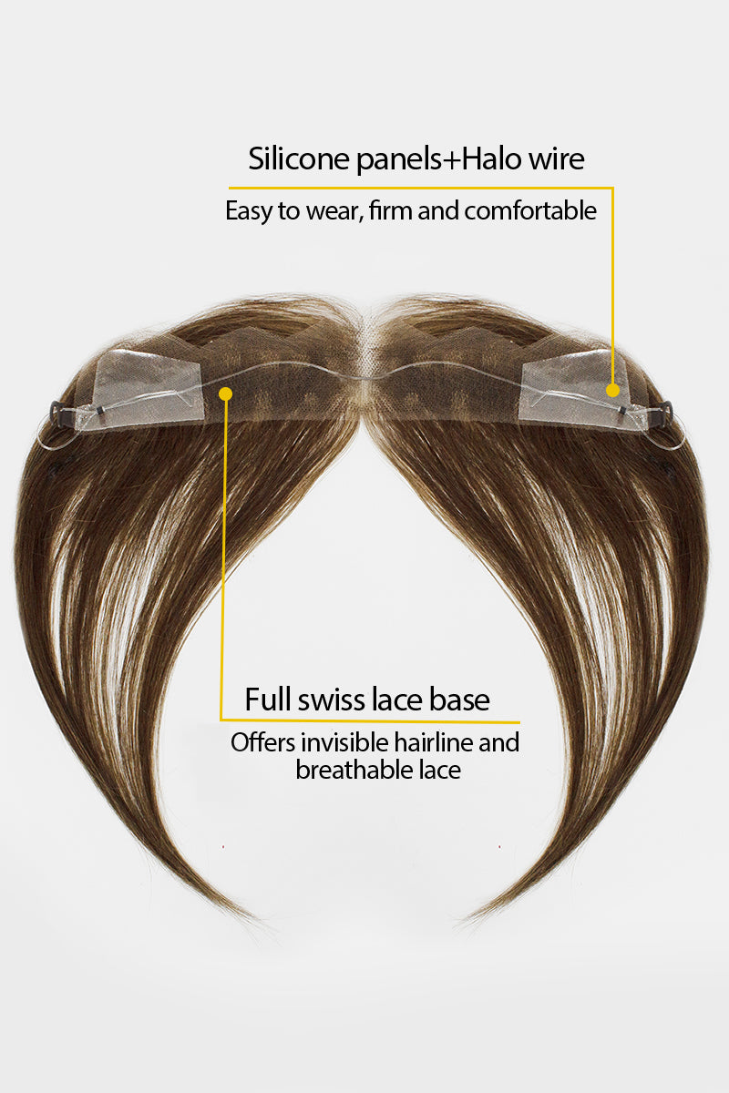 Lumi Hairline Topper: Breathable Lace | Halo Wire |Natural Look Dark Brown mix Medium Ash Brown #P2/6