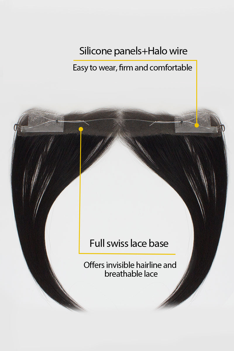 Lumi Hairline Topper: Breathable Lace | Halo Wire | Natural Black #1B