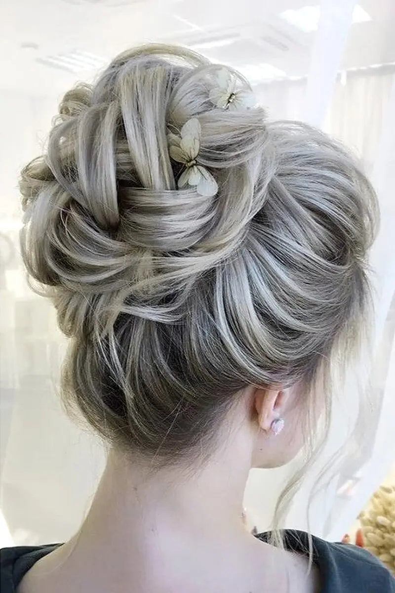 Messy Bun Hair Piece Light Brown Grey