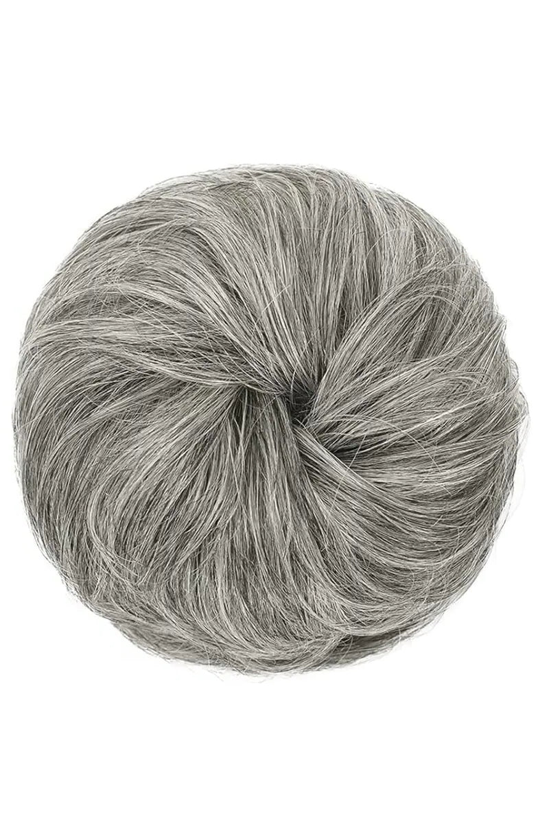 Messy Bun Hair Piece Light Brown Grey