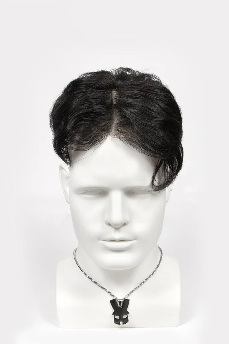 Brown hairpiece with #1B10 color code on a light gray background