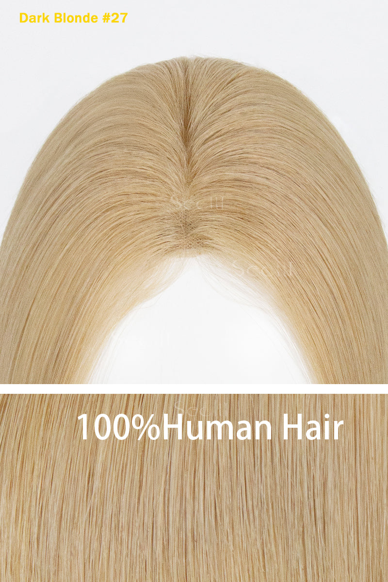 Vera Thin Breathable Lace Human Hair Topper Dark Blonde #27