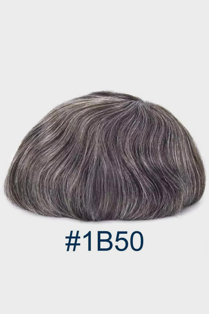 Alison Pre-Cut Men's Hairstyle Black blended with 50% Grey #1B50