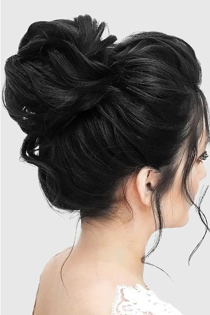Messy Bun Hair Piece Natural Black #1B