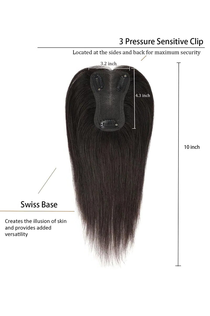 Aria Handmade Human Hair Topper Dark Brown #2