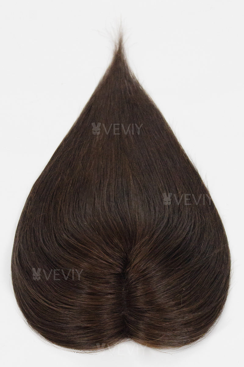 Vera Thin Breathable Lace Human Hair Topper Dark Brown #2