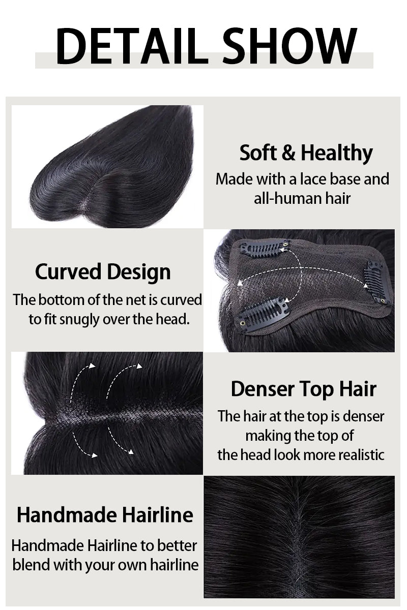 Aria Human Hair Topper for Hair Loss Solutions Custom Order