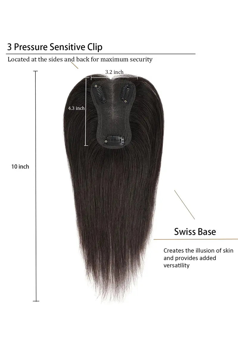 Aria Handmade Human Hair Topper Dark Brown #2