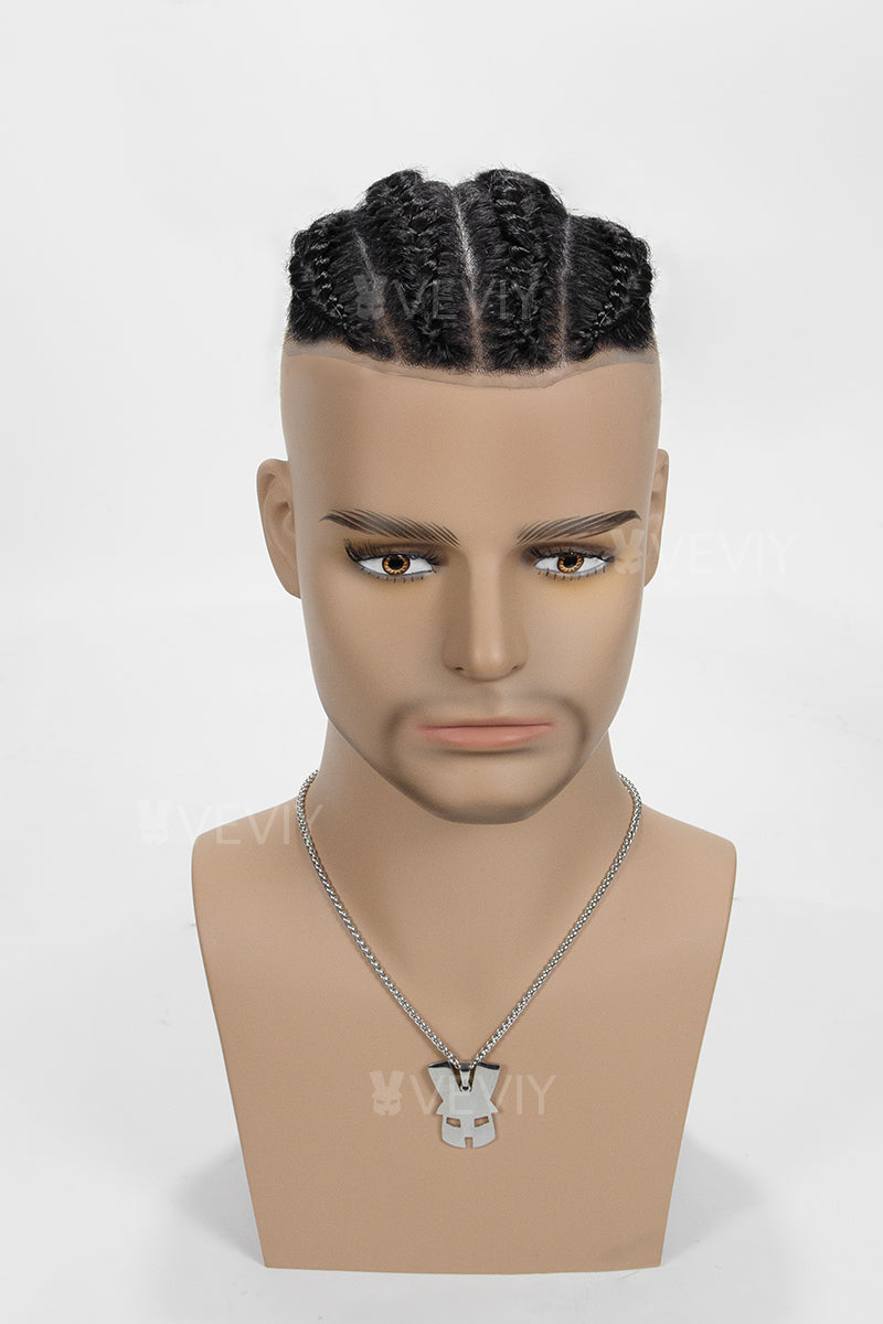Marlon Men's Hairpiece Hairstyle Jet Black #1