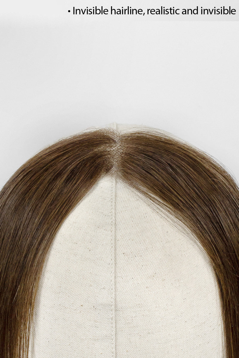 Lumi Hairline Topper: Breathable Lace | Halo Wire | Medium Brown #4