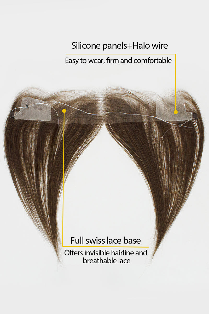Lumi Hairline Topper: Breathable Lace | Halo Wire | Medium Brown #4