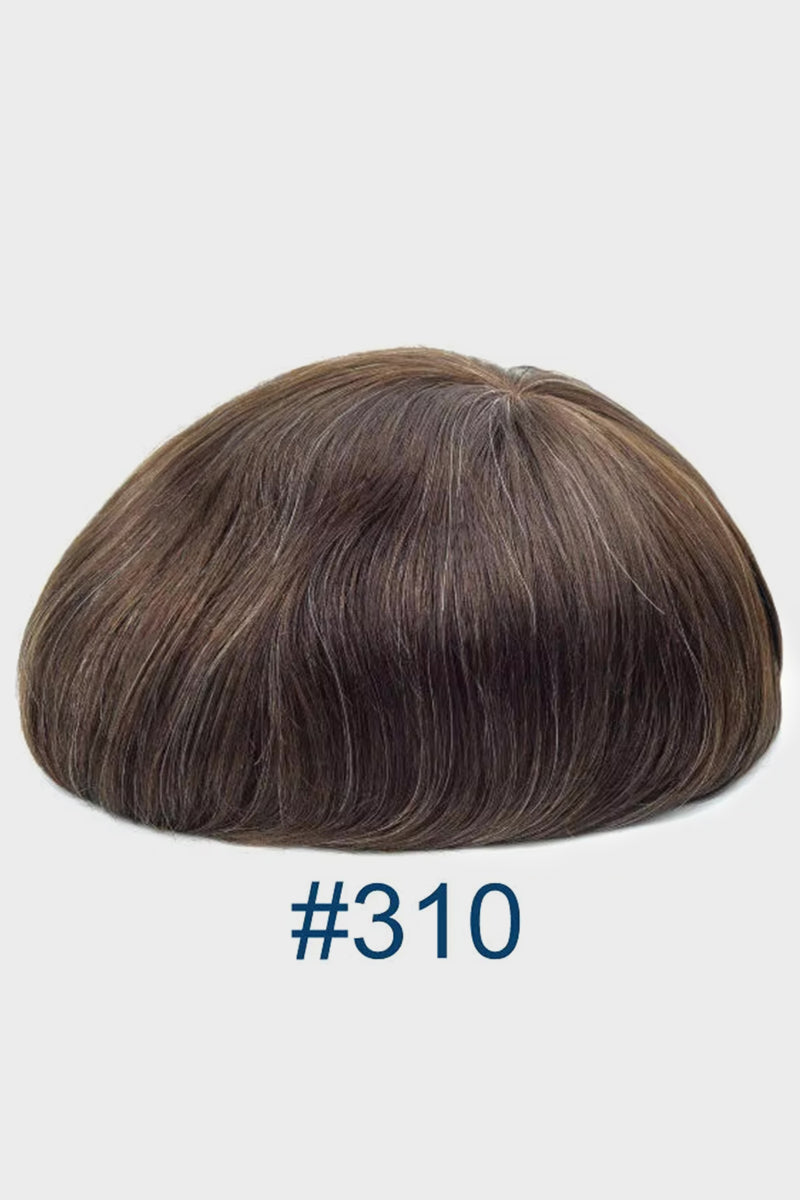 Alison Pre-Cut Men's Hairstyle Chocolate Brown blended with 10% Grey #310