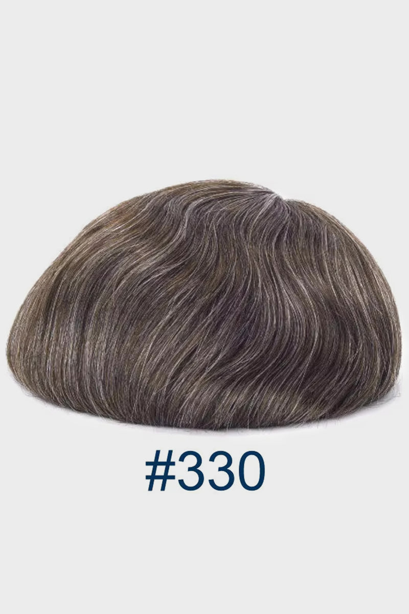 Alison Pre-Cut Men's Hairstyle Chocolate Brown blended with 30% Grey #330