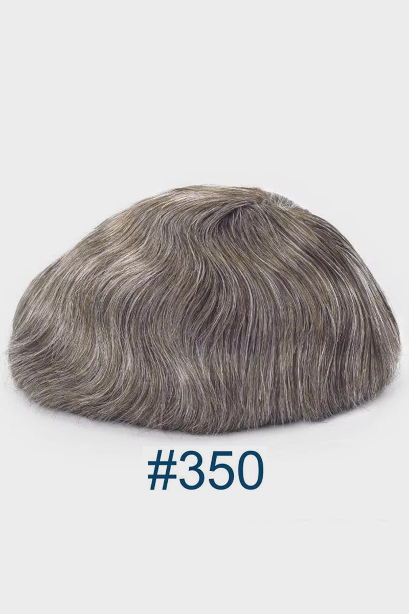 Alison Pre-Cut Men's Hairstyle Chocolate Brown blended with 50% Grey #350