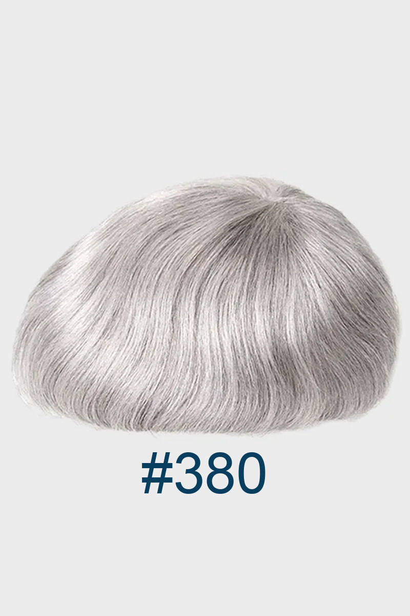 Alison Pre-Cut Men's Hairstyle Chocolate Brown blended with 80% Grey #380