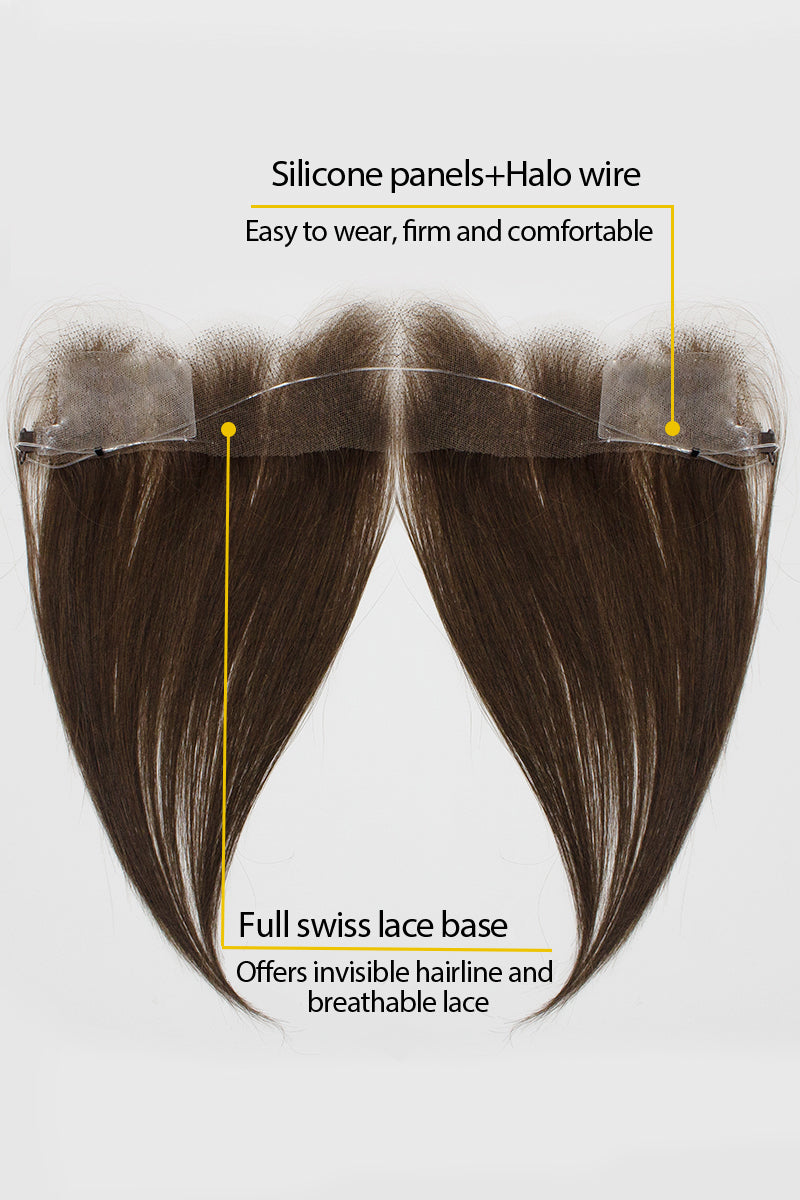 Lumi Hairline Topper: Breathable Lace | Halo Wire |Natural Look Dark Brown #2