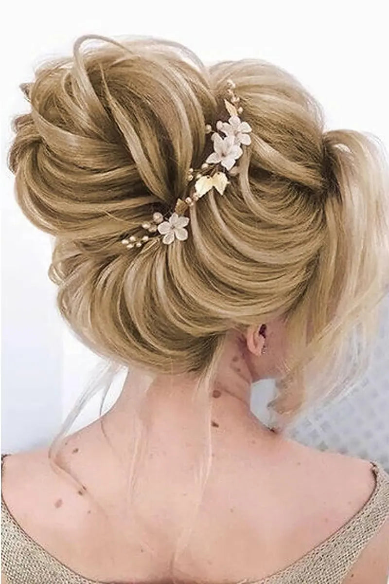 Messy Bun Hair Piece Dark Blonde with Highlights #10/16