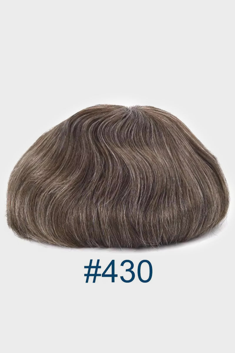 Justin Pre-Cut Men's Hairstyle Medium-Dark Brown blended with 30% Grey #430