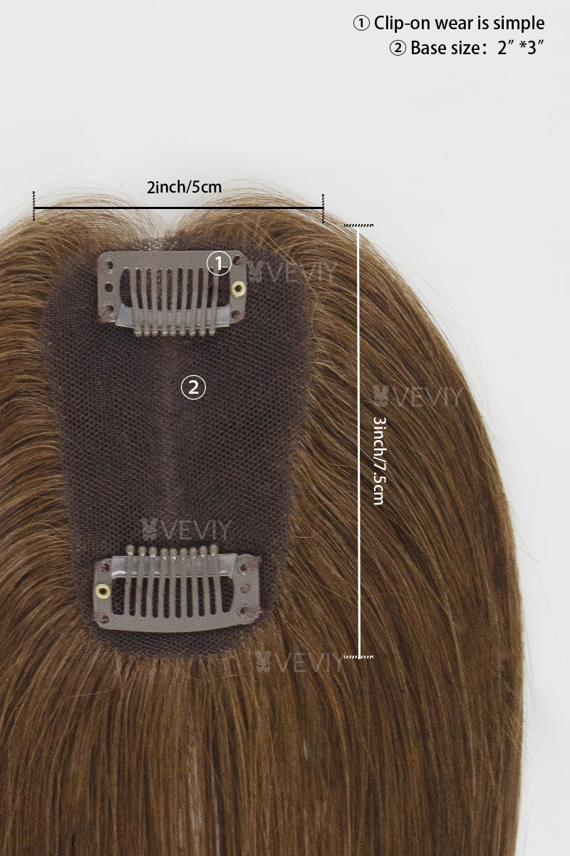 Vera Thin Breathable Lace Human Hair Topper Medium Brown #4