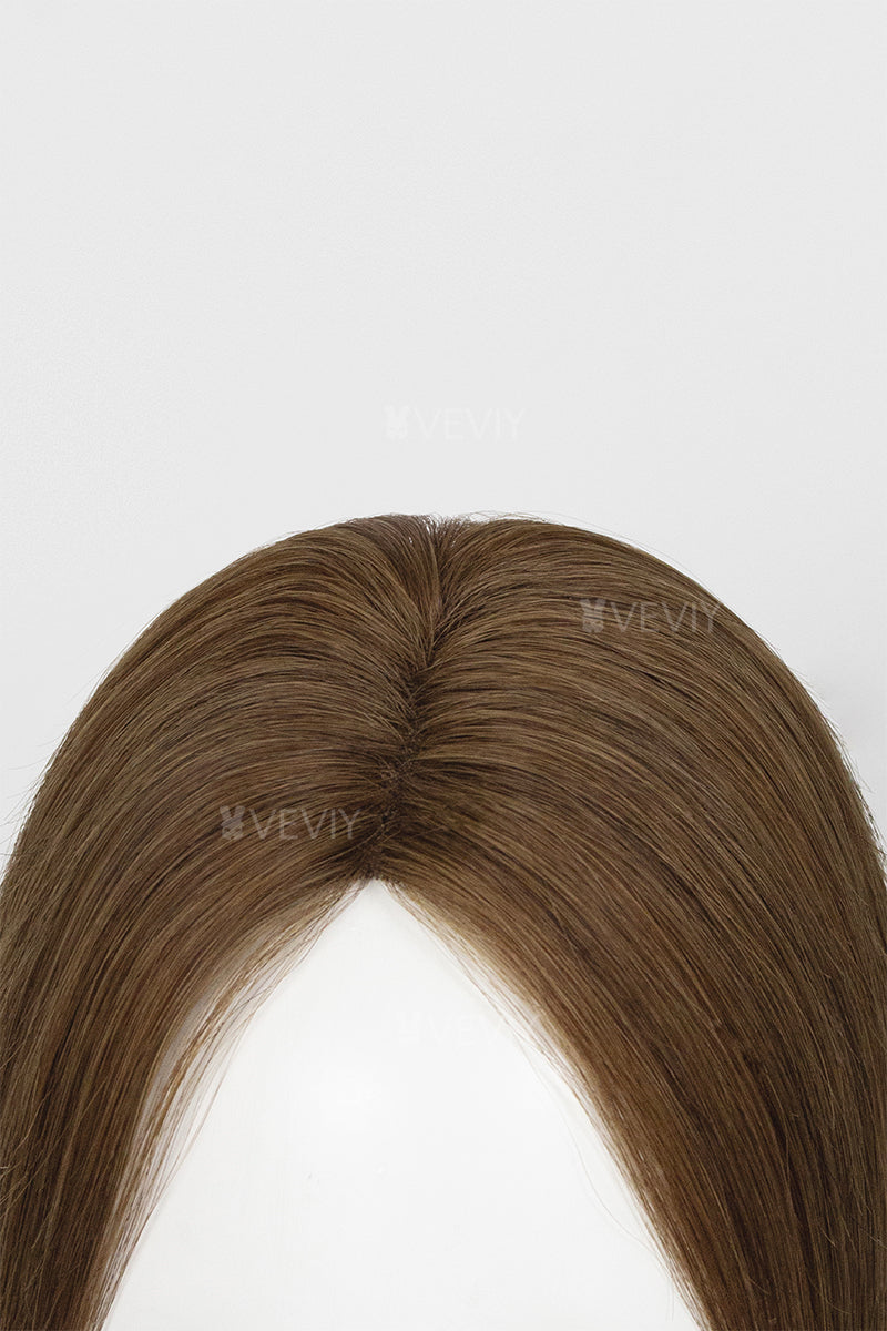Vera Thin Breathable Lace Human Hair Topper Medium Brown #4