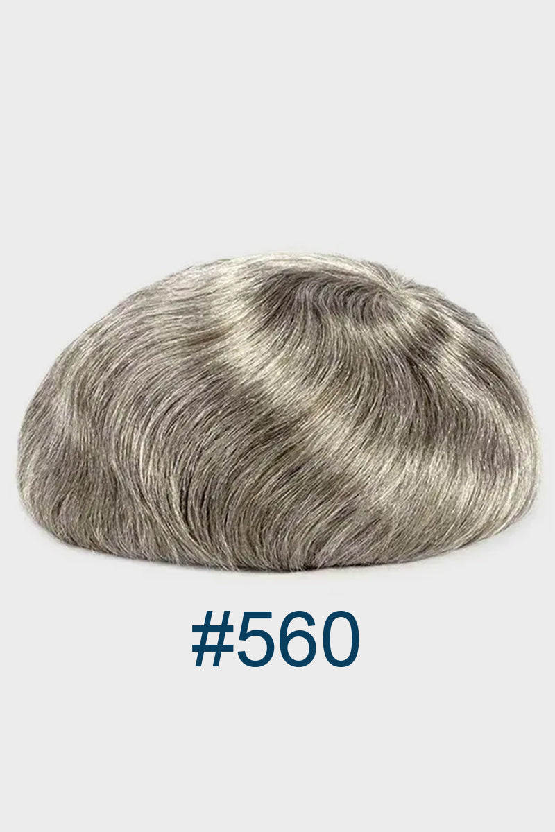 Victor Pre-Cut Men's Hairstyle Medium Brown blended with 60% Grey #560