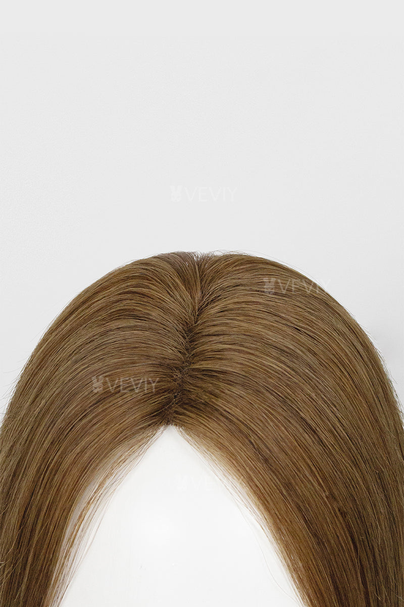 Vera Thin Breathable Lace Human Hair Topper Medium Ash Brown #6