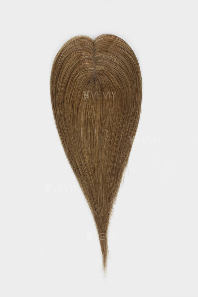 Vera Thin Breathable Lace Human Hair Topper Medium Ash Brown #6
