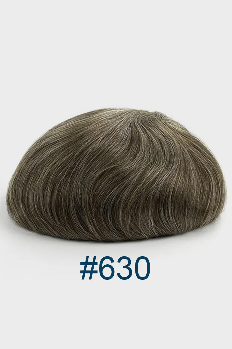 Alison Pre-Cut Men's Hairstyle Medium-Light Brown blended with 30% Grey #630