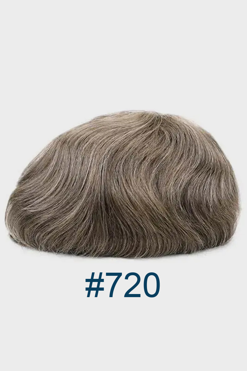 Alison Pre-Cut Men's Hairstyle Light Brown blended with 20% Grey #720