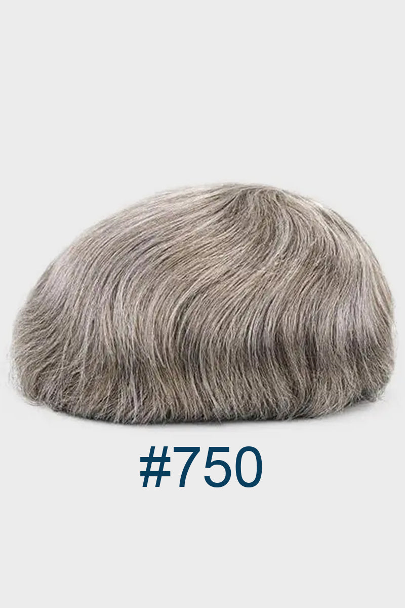 Alison Pre-Cut Men's Hairstyle Light Brown blended with 50% Grey #750