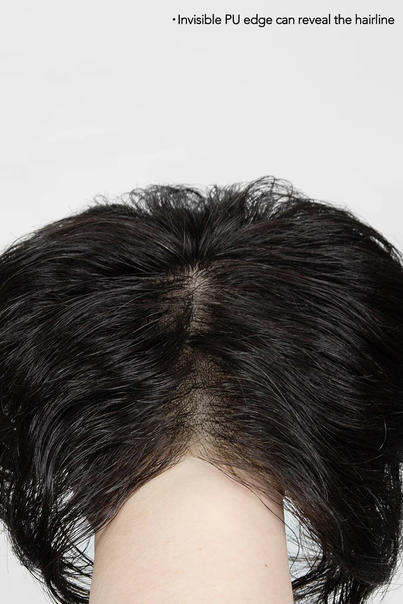 Jared Pre-Cut Men's Hairstyle Chocolate Brown blended with 30% Grey #330