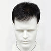 Mannequin head with black hair on a white background