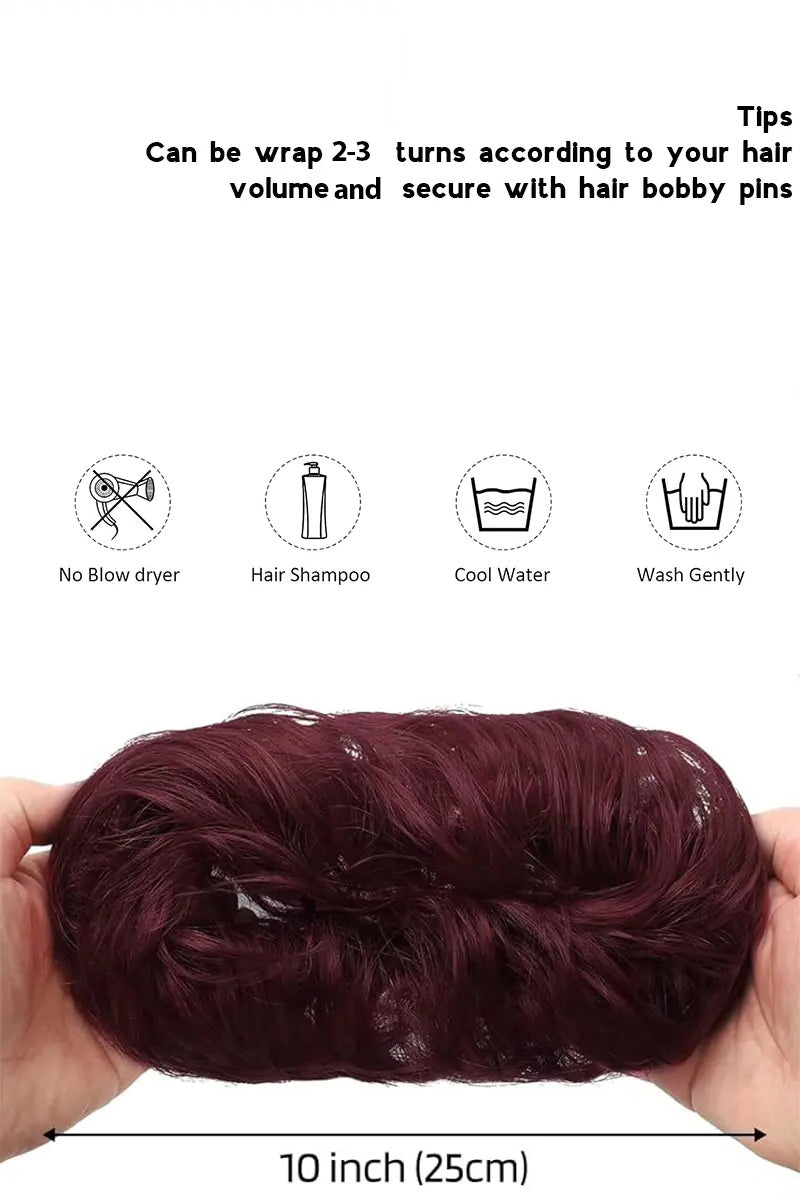 Messy Bun Hair Piece Wine Red #99J