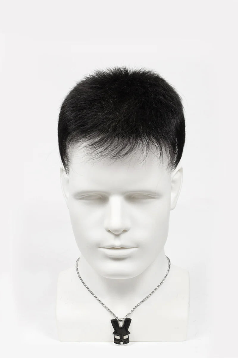 Justin Pre-Cut Men's Hairstyle Dark Brown blended with 10% Grey #210