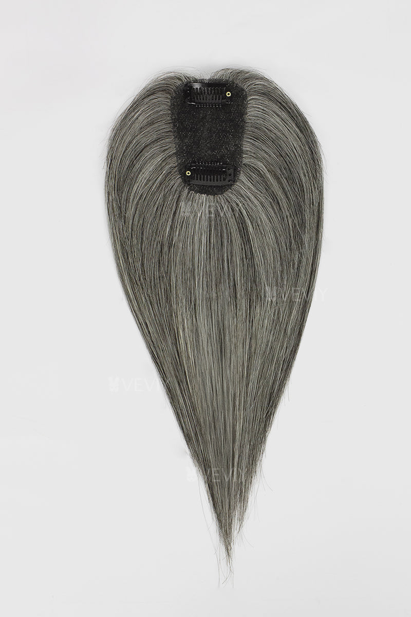 Vera Thin Breathable Lace Human Hair Topper Dark Grey #1B50