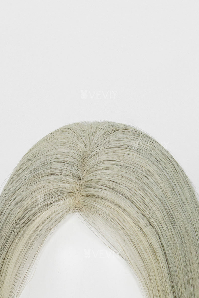 Vera Thin Breathable Lace Human Hair Topper Light Brown Grey #1B90