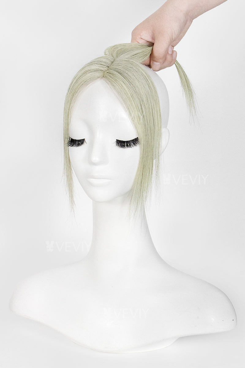 Vera Thin Breathable Lace Human Hair Topper Light Brown Grey #1B90