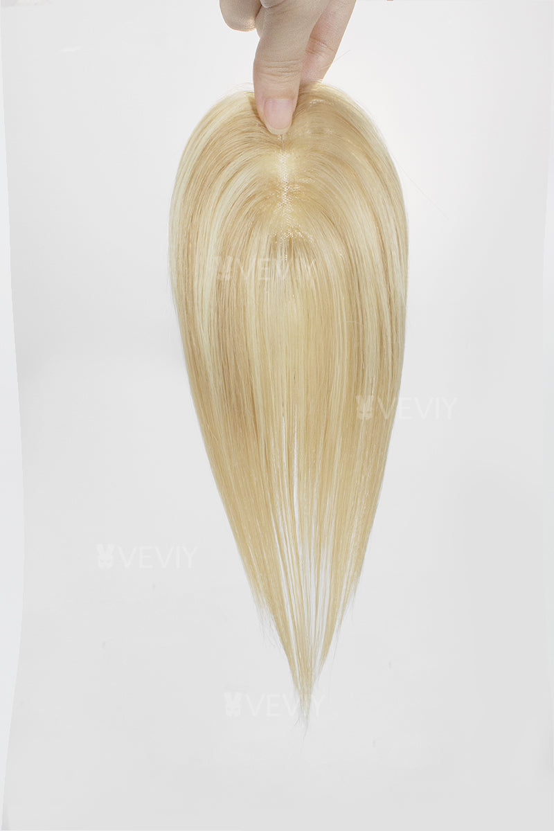 Vera Thin Breathable Lace Human Hair Topper Dark Blonde with Light Blonde #P10/16