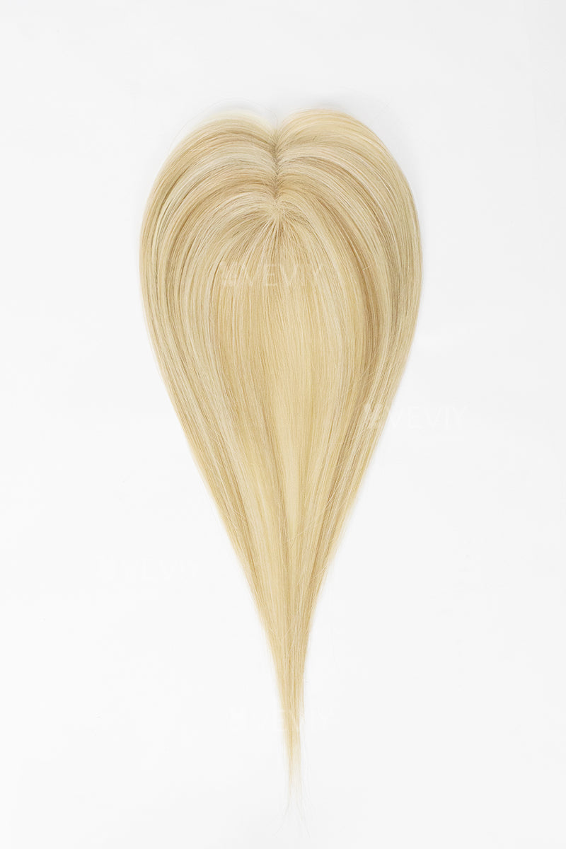 Vera Thin Breathable Lace Human Hair Topper Dark Blonde with Light Blonde #P10/16