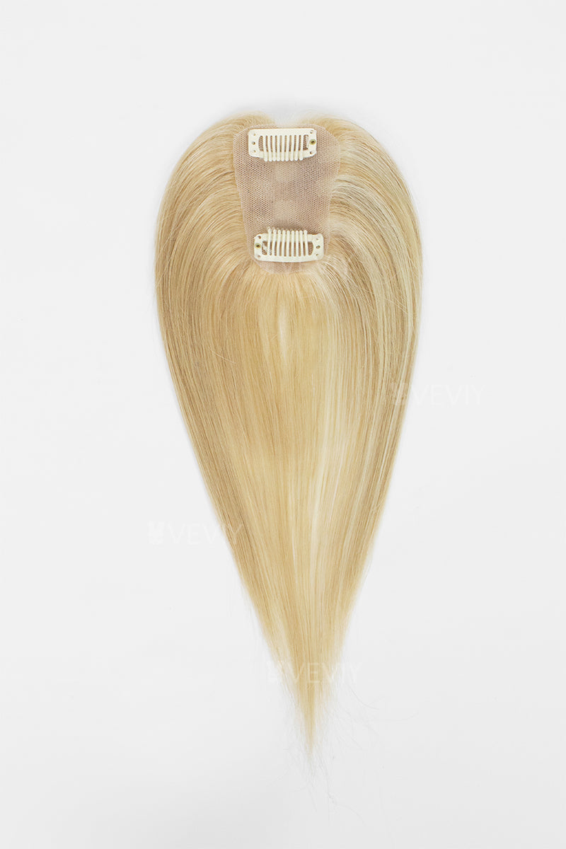 Vera Thin Breathable Lace Human Hair Topper Warm Blonde With Highlights #P27/613