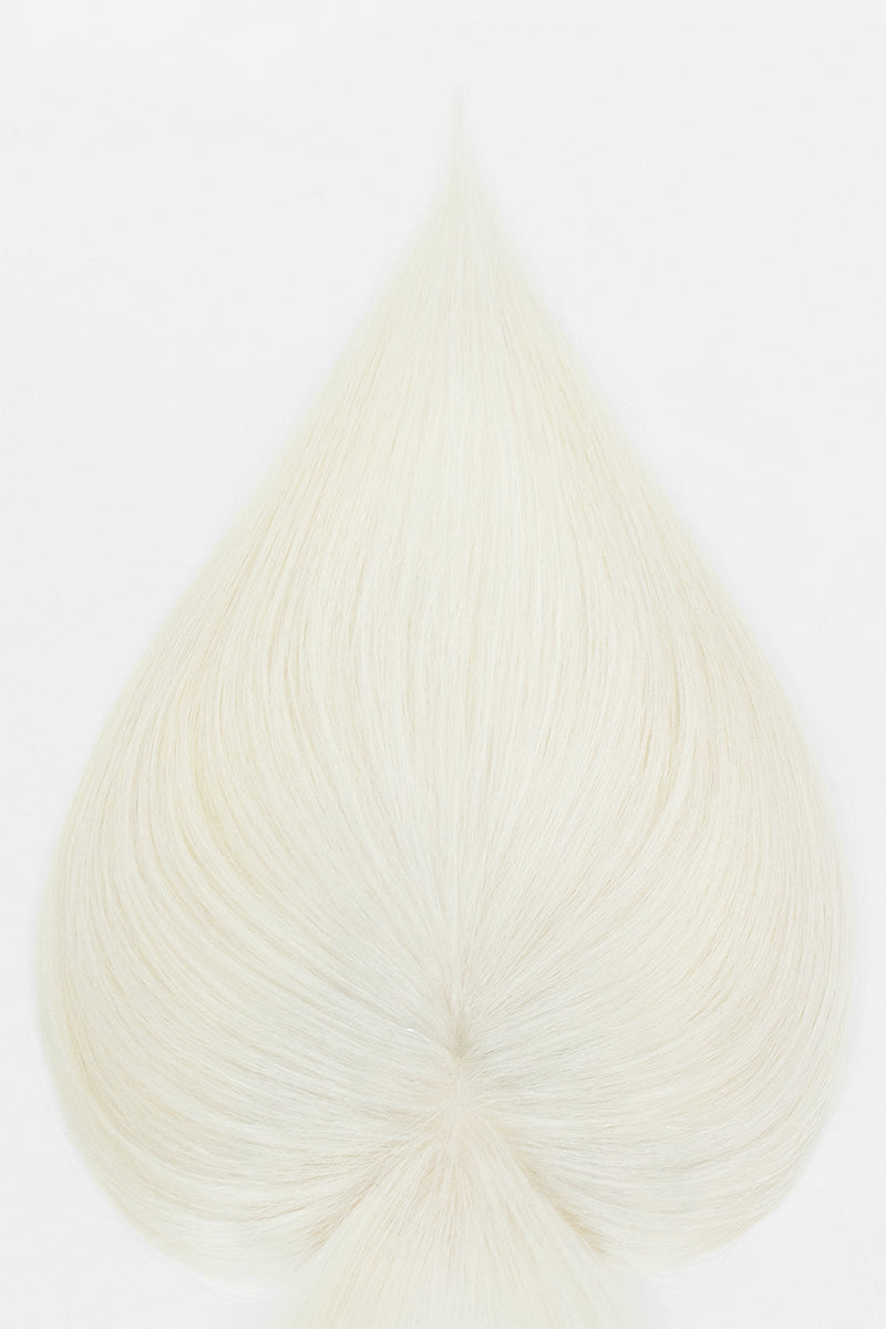 Aria-B Handmade Human Hair Topper with Bangs White Blonde #WB