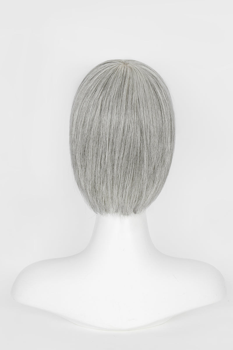Rachel Women Glueless Human Hair Bob Wig Light Grey #1B80