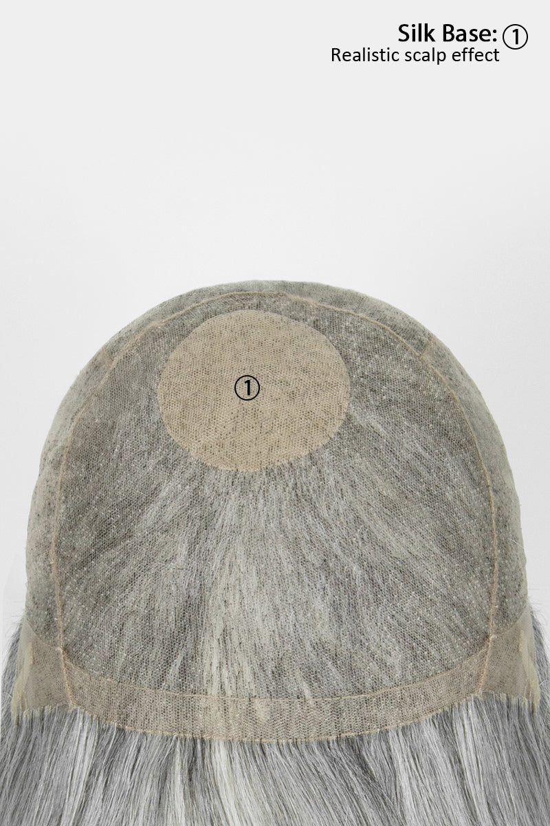 Rachel Women Glueless Human Hair Bob Wig Light Grey #1B80