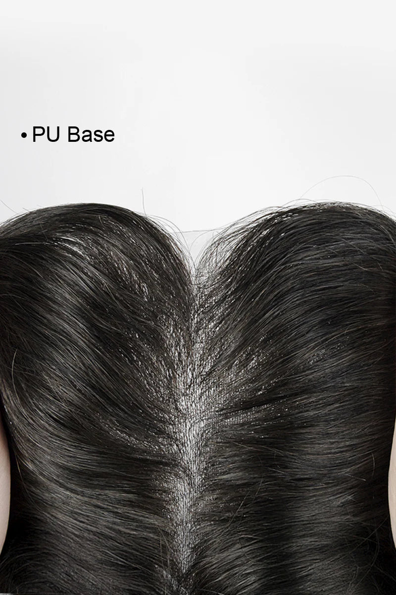 Dark hair lace base on a white background