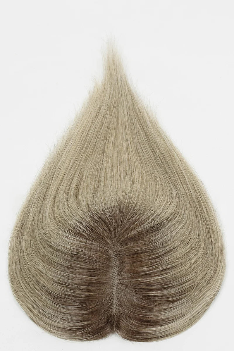 Aria Handmade Human Hair Topper Ombre Medium Brown Root to Blonde #T4/M616
